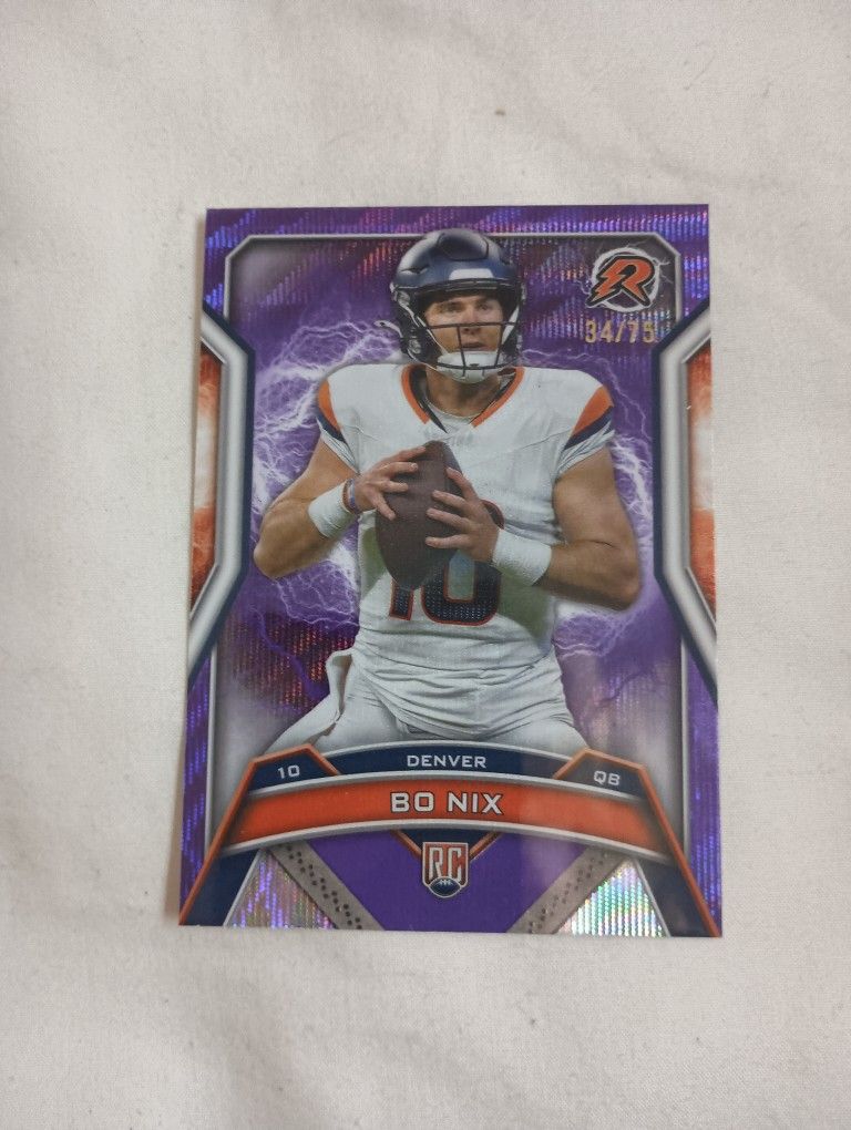 2024 Bo Nix Topps Resurgence Football Purple Surge Rookie 34/75