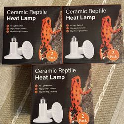 100 Watt Ceramic Heat Emitter Bulbs For Reptiles & Other Pets.