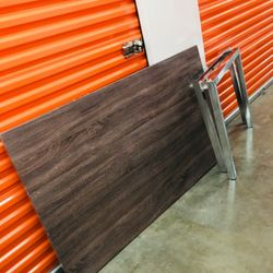 Wooden Dining Table With Chrome Legs