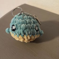 Handmade Amigurumi Whale Keychain 