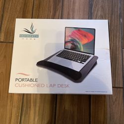 Brand New Portable Cushioned Lap Desk Black And Grey 