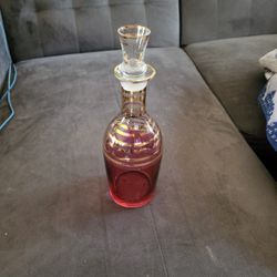 Vintage Rose And Gold Decanter 