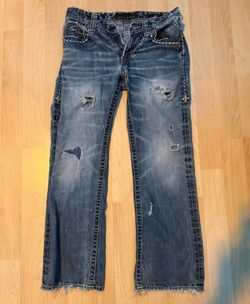 Affliction Black Premium Distressed Jeans 30 Short Raw Hem