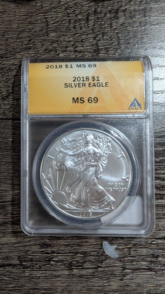 Anacs 2018 MS 69 Silver Eagle