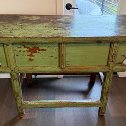 Antique Green Chinese Console / Entry Table
