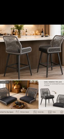 Modern Outdoor Bar Stools (Set of 2) – Like New
