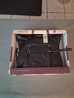 Kooba 12 Inch Black Leather Tote Bag Purse