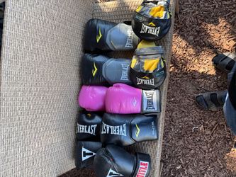 Boxing gloves and pads