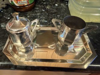 Silver Plate Sugar And Creamer Set