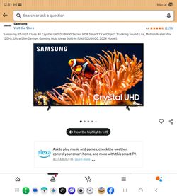 Samsung 85 inch 4k crystal uhd DU8000 with psr tv 120hz