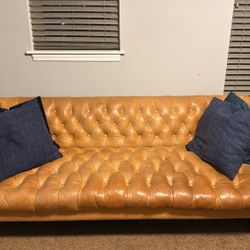 West Elm chesterfield Leather Sofa 