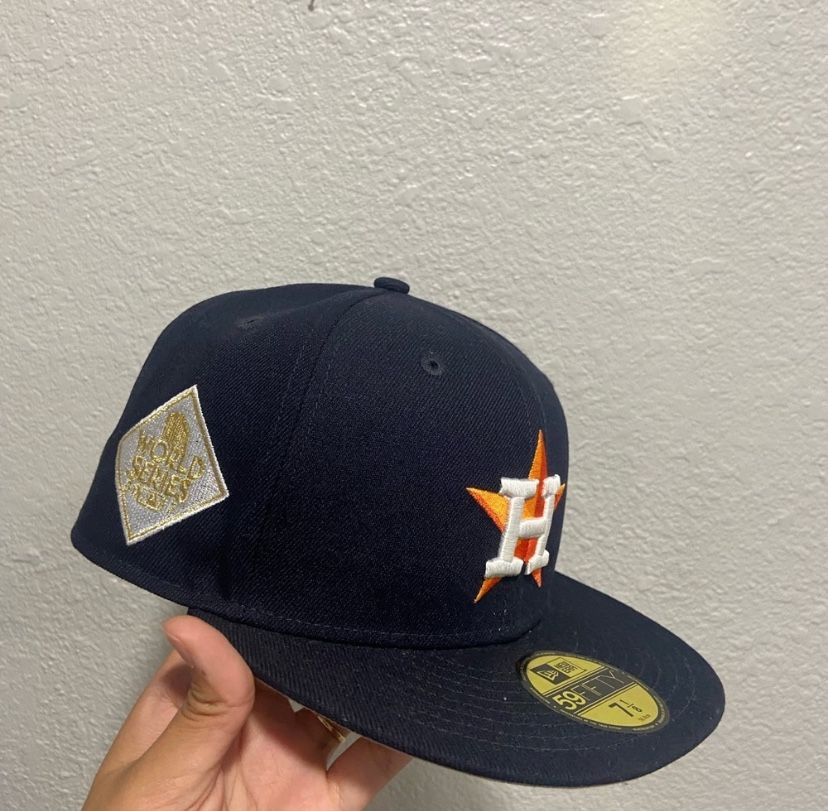New Era Los Astros Navy And Orange Logo Cap.
