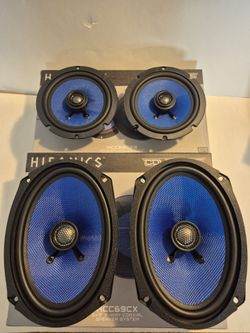 HIFONICS 1 PAIR 6.5" 2 WAY 125 WATTS SHALLOW MOUNT & 1 PAIR 6×9 2 WAY 150 WATTS CAR SPEAKER