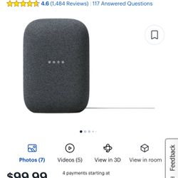 Google - Nest Audio - Smart Speaker - Charcoal (Brand New Sealed - One for $75 and two for $140)