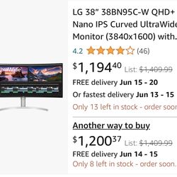 38 inch Curved Monitor