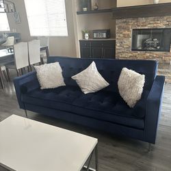 Velvet Blue Couch 