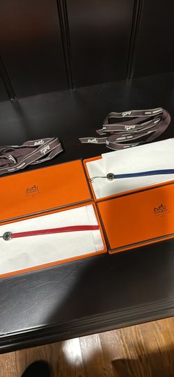 Vintage Hermès Sellier Mobile Phone Strap – Red or Navy – Box & Ribbon