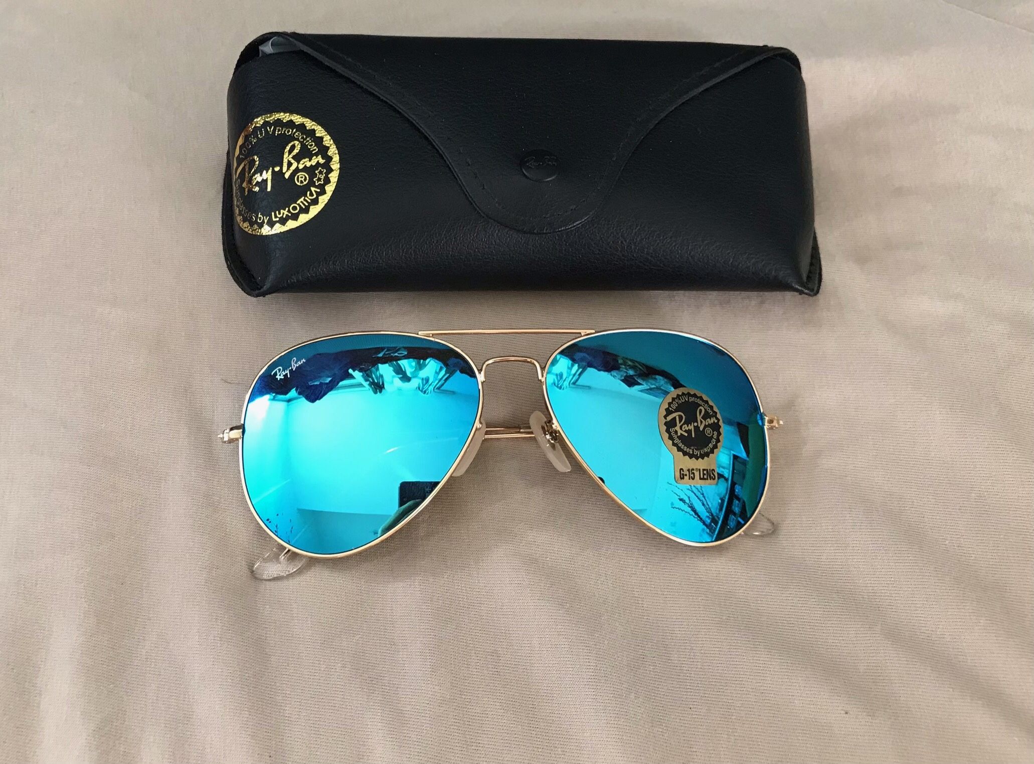 Blue Lenses Aviator 3025 Unisex Sunglasses