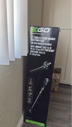 15” cordless string trimmer with power load with 530 CFM cordless blower.