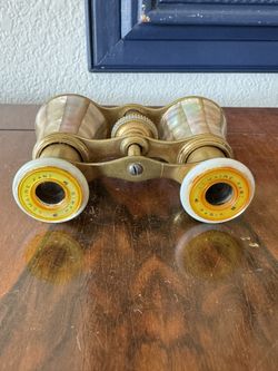 Antique Lemaire Fabi Mother of Pearl Opera Glasses - Binoculars - Made In France