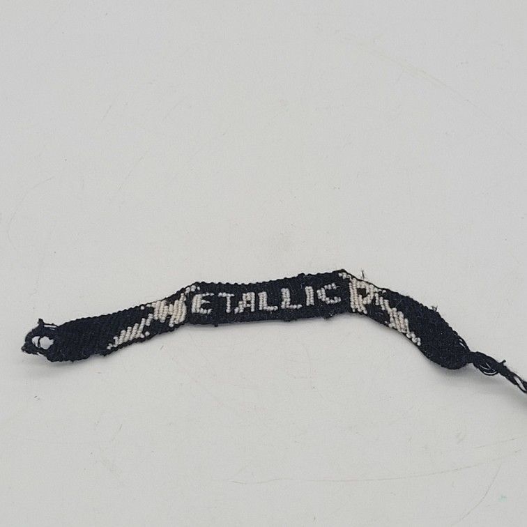 Metallica Friendship Bracelet Handmade Embroidery Floss Adjustable Black White 3