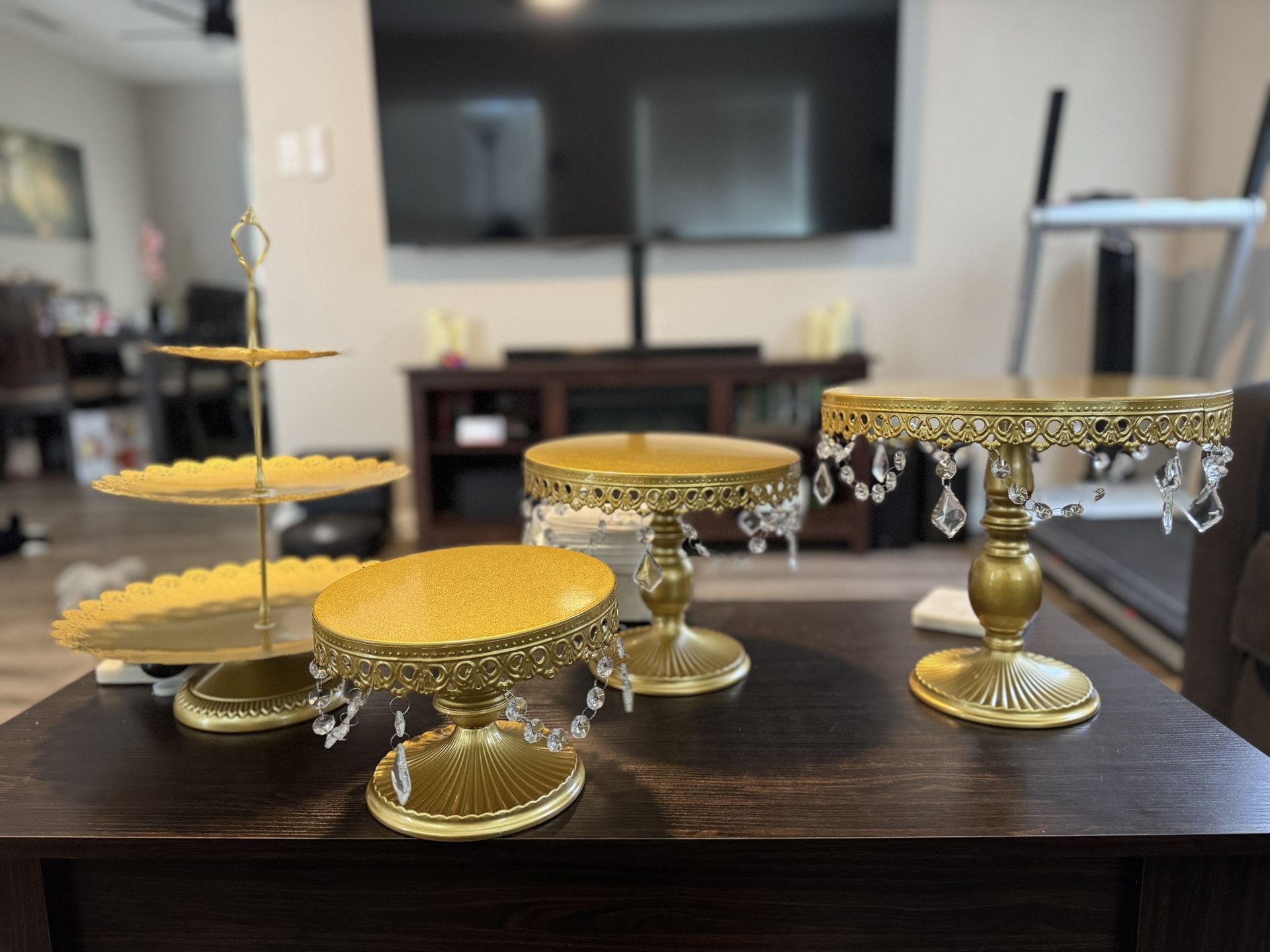 Gold Dessert Trays Display 12 piece