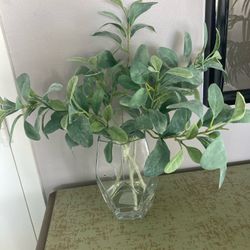 Artificial Flowers In Glass Vase