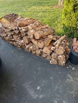 Three piles of wood