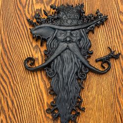 Vintage Solid Wood Forest Man Witch Pagan Wall Art RW by Tariacuri Montenegro