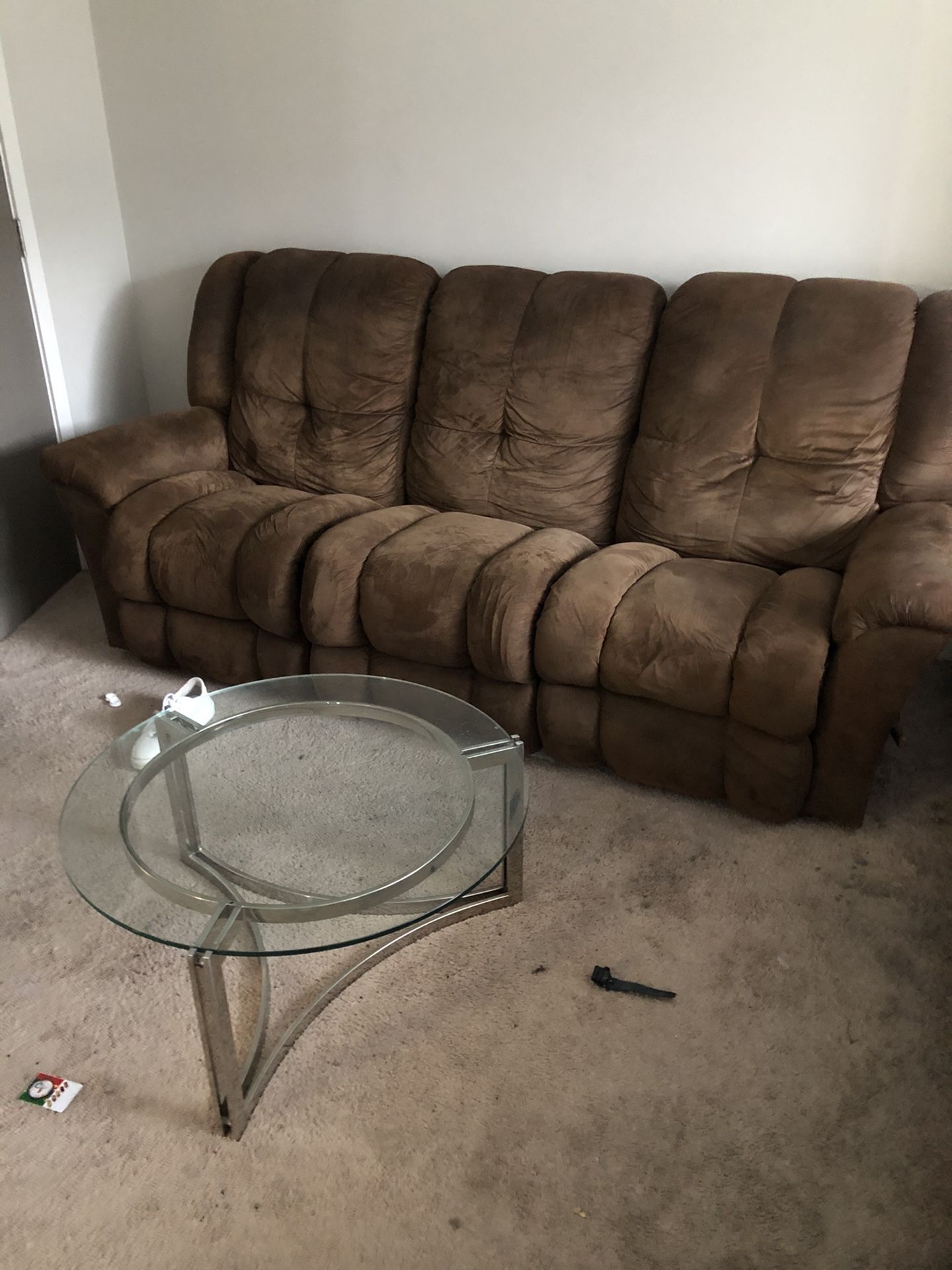 Recliner couch and table