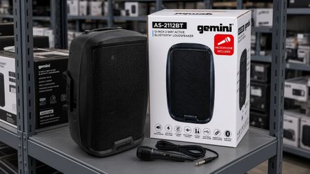 Karaoke DJ Speaker 12" PA System Bluetooth USB Mp3 SD Auxiliary FM Radio Wired Microphone 1500 Watts Gemini AS-2112BT