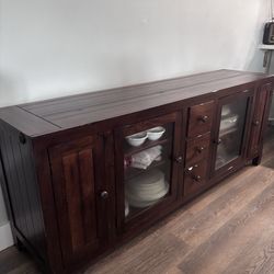 Dark Wood Buffet Table