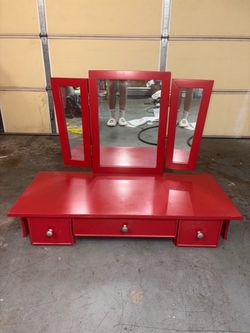 Red Vanity Desk