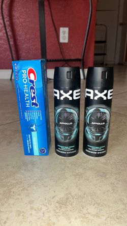 AXE Apollo Deodorant Body Spray, Crest Pro-Health Toothpaste 