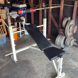 Bench press With Bar And Weights