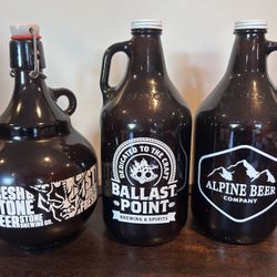3 Empty Growlers - Stone Ballast Point Alpine 