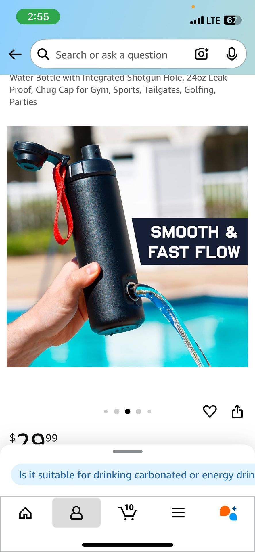 Wild man “Shotgunnable” Reusable Metal Water Bottle - Black