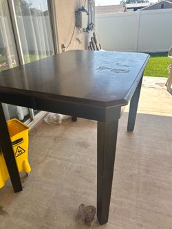 Dining table with 6chairs used, brown