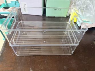 Stackable Storage Bin - Organize Pantry, Fridge, or Freezer, Set of 2(15 x26cm)