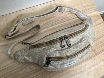 Handmade Greenz Hemp Fanny Pack, 3-Pockets, Adjustable Strap
