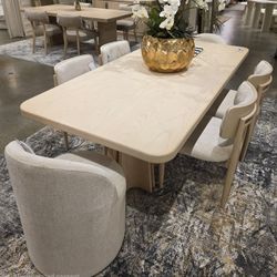 New Beautiful Ash Wood 7 Pc Dining Collection