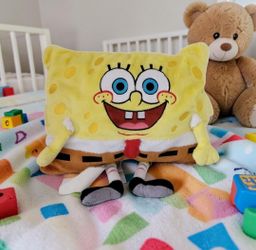 2011 Pillow Pets Pee Wees 11" X 9" SpongeBob SquarePants Stuff Plush Nickelodeon. Spongebob Squarepants: Spend the Day Flipping Patties, Catching Jell