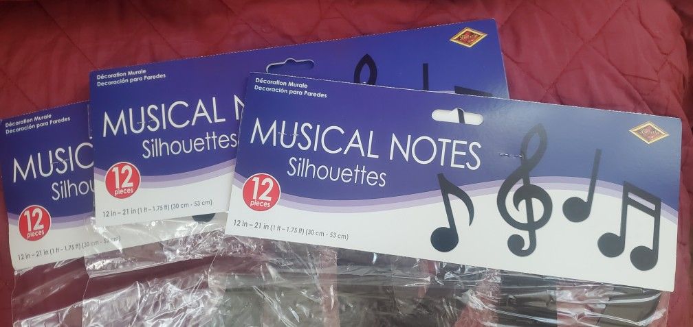 Decorations For Party Theme Musical Notes- Silhouattes