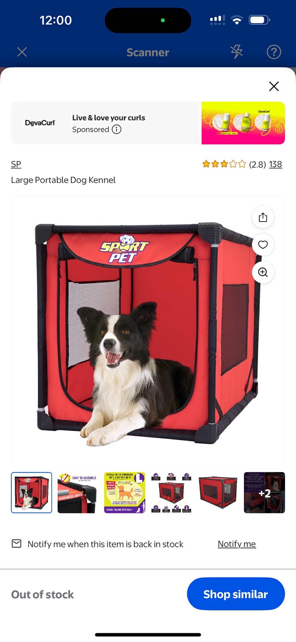 Large Portable Dog Kennel