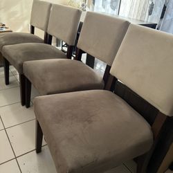 4 Dining Chairs, Velvet