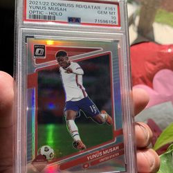 2021-22 Donruss World Cup Qatar USA Yunus Musah optic holo PSA 10