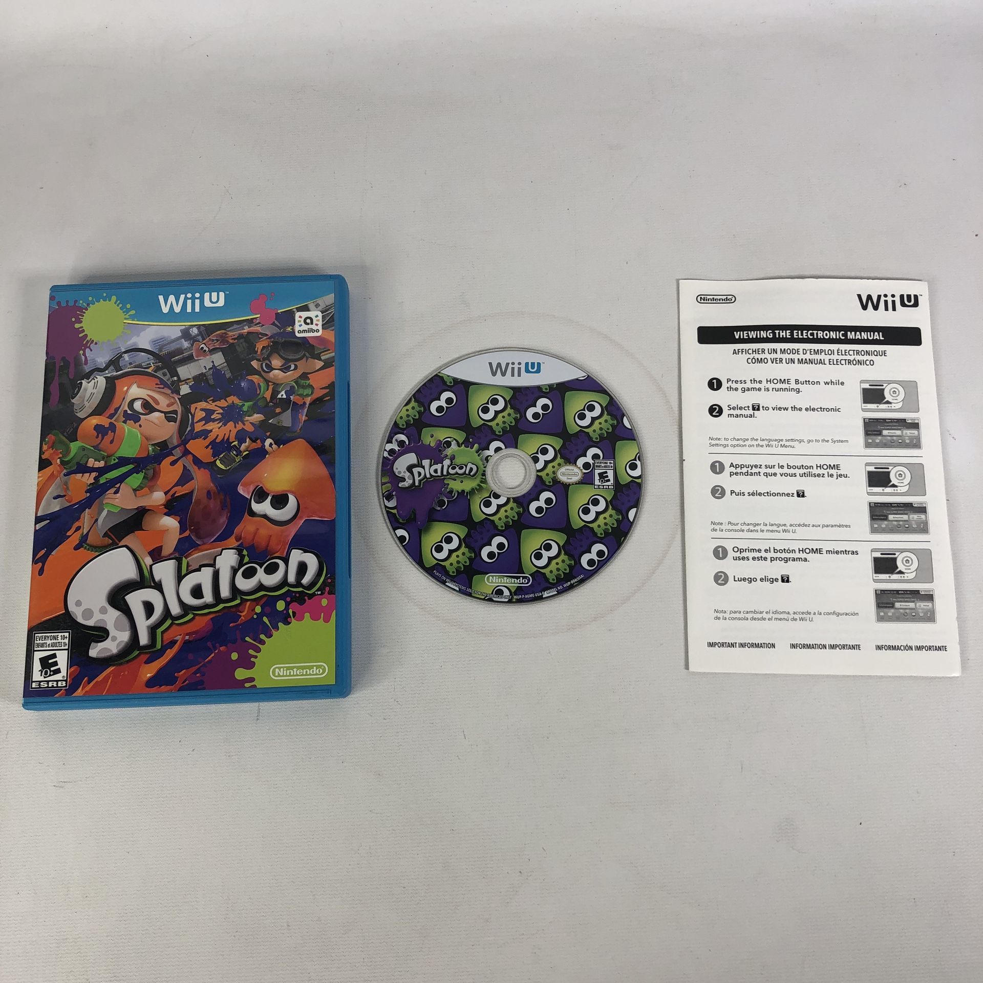 Splatoon (Nintendo Wii U, 2015) Complete
