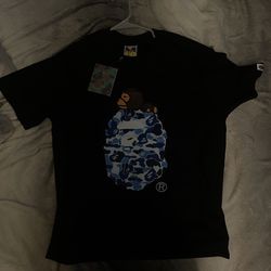 Bape Baby Milo Blue Shirt Size L but fit for Med