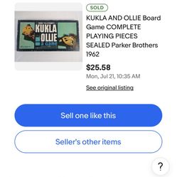 Vintage 1962 Kukla and Ollie board Game