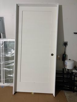 White Single Panel Interior Door with Frame